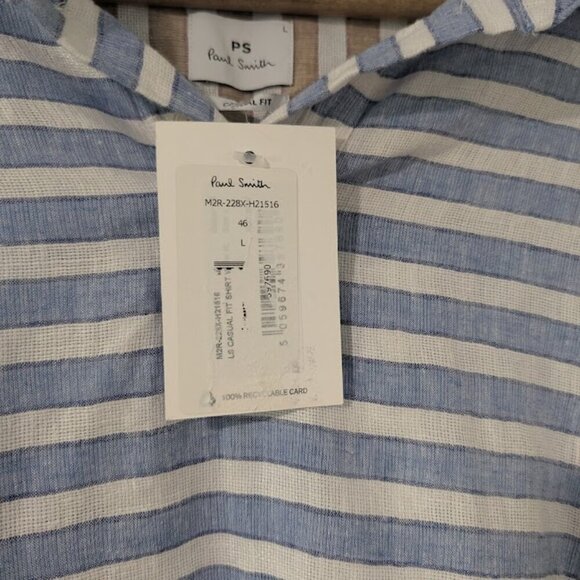PS Paul Smith | Casual Fit Striped Vacation Shirt - Picture 7 of 15